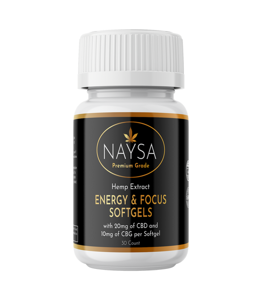 NAYSA Energy & Focus Softgels with 20mg CBD & 10mg CBG