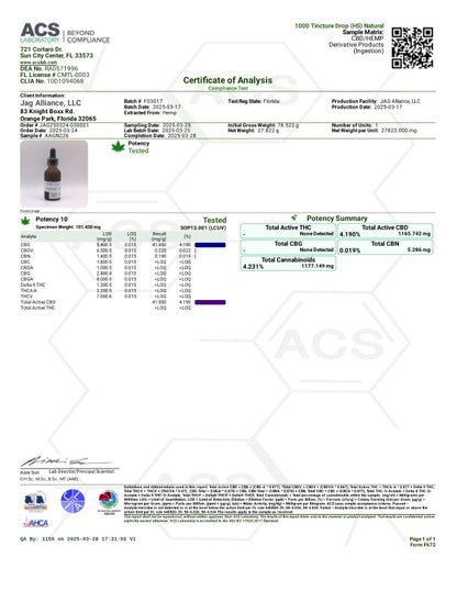 NAYSA CBD Tincture Drops Broad Spectrum (with Hempseed)