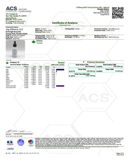 NAYSA CBD Tincture Drops Broad Spectrum (with Hempseed)