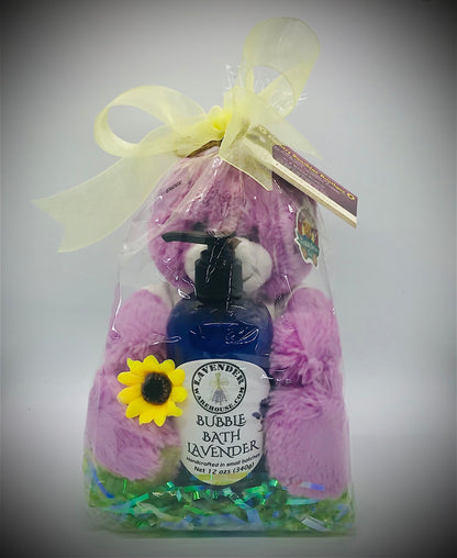 Kiddo Gift set: Lavender Infused Teddy Bear & Bubble Bath